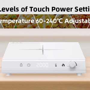 Puissance 2000W avec <span class=keywords><strong>plaque</strong></span> de cristal blanc Cuisinière à <span class=keywords><strong>induction</strong></span> électrique - Product Image 2