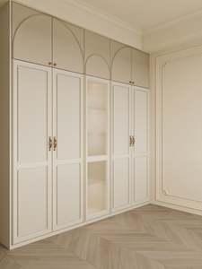 Armoire en bois mélaminé massif de haute qualité au design moderne, personnalisable, meubles en bois simples pour le salon, la salle à manger, le séjour - Product Image 3