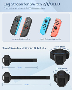 Sangle de jambe sportive pour manette <span class=keywords><strong>Switch</strong></span> et <span class=keywords><strong>Switch</strong></span> 2 avec bande élastique réglable, adaptée aux enfants et aux adultes - Product Image 6