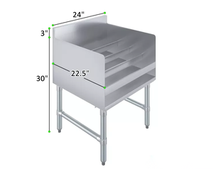Étagère à liqueurs à quatre niveaux en acier inoxydable, étagère à bouteilles de bar entièrement soudée avec pieds réglables pour usage commercial - Product Image 2