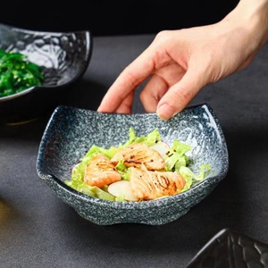 Assiette de service en céramique noire mate en gros, écologique, utilisée dans les restaurants, forme irrégulière créative, assiette à apéritif - Product Image 5