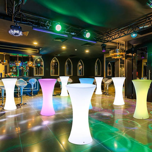Wholesale Outdoor <strong>Led</strong> Furniture Round Shape Light up bar <strong>Table</strong> for Party Wedding Event <strong>Tables</strong> and Chairs - Product Image 3