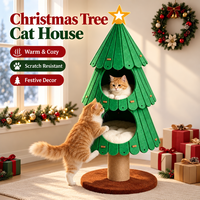 Arbre à chat de Noël en feutre et lin, écologique, facile à assembler, design intime – Bestseller transfrontalier pour la maison, style réparateur