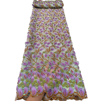 Dentelle en filet brodée NI.AI, nouveau design, applique 3D, dentelle en maille, dentelle en filet colorée pour femmes, fête, mariage