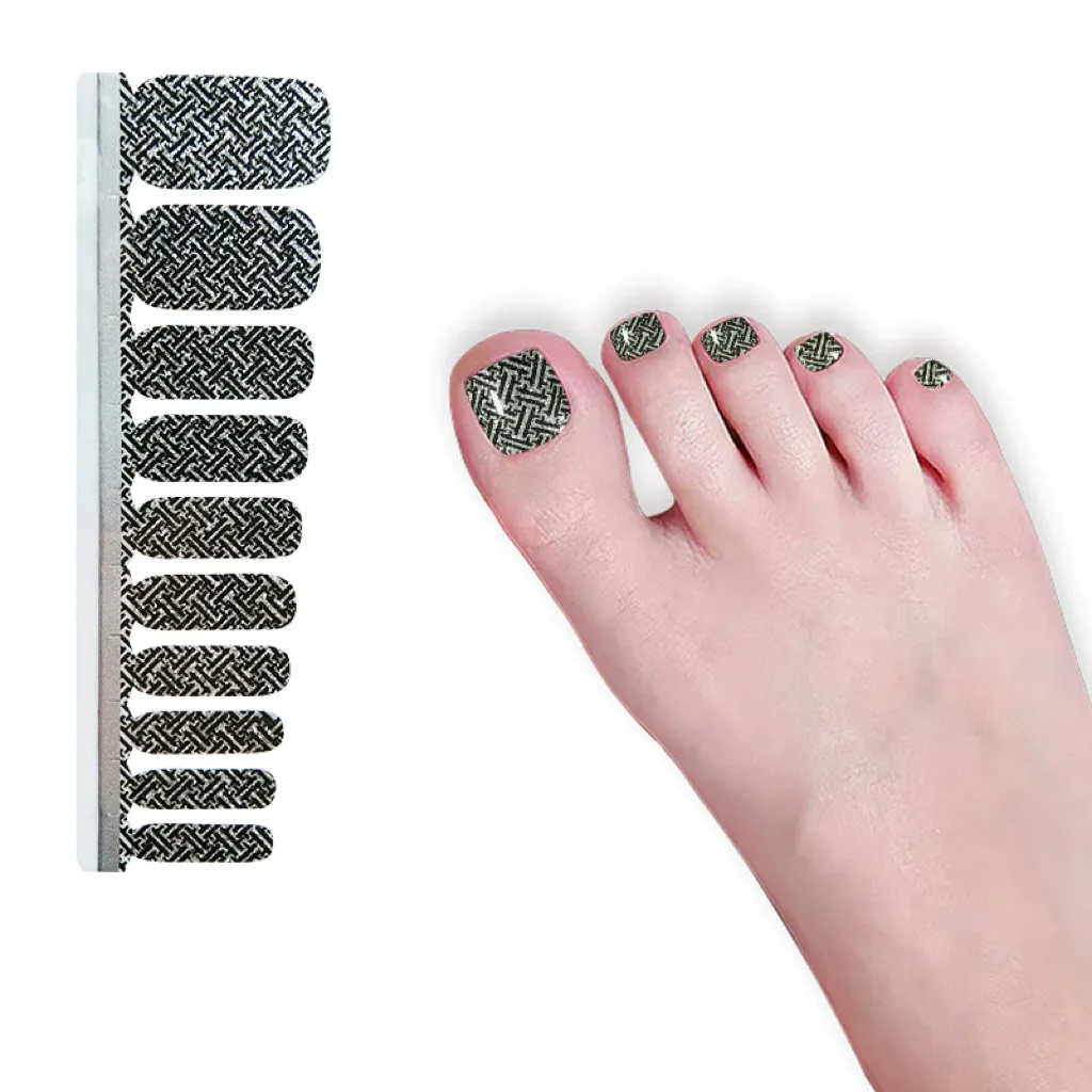 Pegatinas de esmalte para uñas, cintas adhesivas para dedos de los pies, Color sólido, diseño Simple disponible