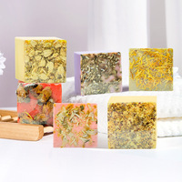 Ensemble de savons à l'huile essentielle de pétales de fleurs naturelles, 6 variantes, rose, lavande, camomille, hydratant, éclaircissant, visage, corps, OEM ODM