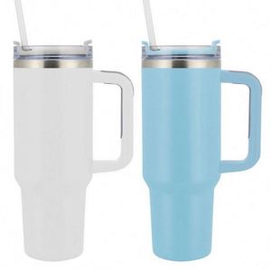 Custom Logo 40oz. Stainless Steel Tumblers With Lid Straw <b>Vacuum</b> Insulated Cups for Promotional Giveaways - Product Image 2