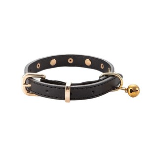 Adjustable Genuine Leather Pet <b>Collar</b> with Bell, Durable Metal Buckle Neck Strap for <b>Small</b> <b>Dogs</b> and Cats - Product Image 4