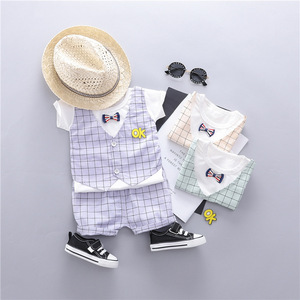 ชุดเสื้อผ้าเด็กฤดูร้อนแบบใหม่สำหรับเด็กผู้ชาย ดีไซน์กางเกงใหม่ พร้อมเสื้อยืดป้ายสั่งทำพิเศษ เสื้อเด็กแห้งเร็ว - Product Image 2