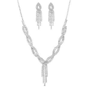 Top-ranking producten Mode Kristal Dames Bruiloft Accessoires Bruidssieraden Strass Ketting & Oorbellen Set Nieuw - Product Image 4