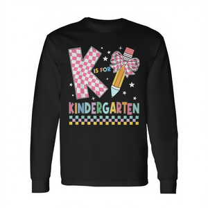 Camiseta de manga larga con diseño de lazo y lápiz para niños de preescolar, ropa para el regreso a clases - Product Image 2