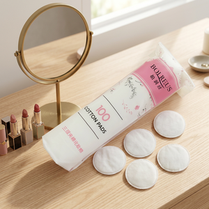 Tampons de coton non tissés ronds à 3 couches, tampons démaquillants doux jetables pour le soin de la peau et le tonique facial, 100 pièces - Product Image 2