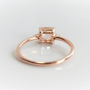 925 de plata de ley, 14 K rose oro Plaza <span class=keywords><strong>morganita</strong></span> con diamantes - Product Image 5