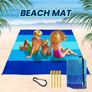 سجادة شاطئ كبيرة الحجم للبالغين مقاومة للماء 1-6 أشخاص منخفضة موك سريعة الجفاف وخالية من الرمال متينة مع 4 حصص - Product Image 3