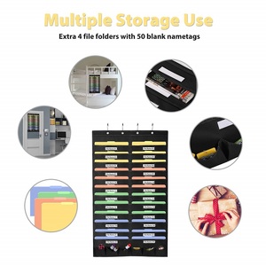 Nhiệm Vụ Nặng Nề 24 Túi Cửa Treo Tập Tin Tổ Chức Với Tên Tag Chủ Sở Hữu Tường Màu Đen Lưu Trữ Túi Bảng Xếp Hạng Với 4 Móc - Product Image 4