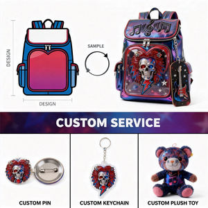 Oem Low Moq Custom Ita <b>Backpack</b> manufacturer Goth Design Transparent Window Pin Display Insert <b>Backpack</b> Comic Convention Bag - Product Image 3