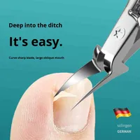 Nouveau type de ciseaux à ongles en acier inoxydable intégrés - Ciseaux à ongles longs ultra-fins et aigus à angle