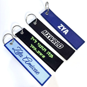 Étiquette de bagage personnalisée colorée et lumineuse avec porte-clés pour événement, cadeau, logo personnalisé, étiquette tissée tendance et populaire - Product Image 2