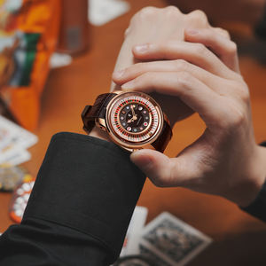 LUCKY HARVEY Player Series Poker <span class=keywords><strong>Roulette</strong></span> Montre pour homme Montre mécanique automatique lumineuse à figurine mobile - Product Image 4