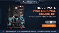 Kit Combinado de Herramientas Eléctricas Inalámbricas Profesionales OEM 5 en 1 de 20V: Martillo Rotatorio Sin Escobillas, Amoladora Angular, Llave de Impacto, Taladro - 1 Año de Garantía