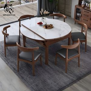 โรงงานเฟอร์นิเจอร์ ราคาถูก ปรับแต่งได้ มีสินค้าจำนวนมาก ดรอปชิปปิ้ง เฟอร์นิเจอร์ห้องรับประทานอาหารแฟชั่นใหม่ โต๊ะรับประทานอาหารไม้หินอ่อน - Product Image 6