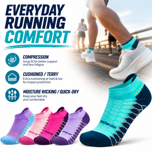 Custom <b>Low</b> <b>Cut</b> Running <b>Socks</b> Compression Cushioned Terry Moisture Wicking Quick Dry Athletic <b>Socks</b> with Logo Wholesale - Product Image 1