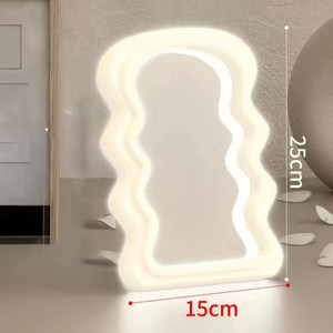 Tùy chỉnh nhựa nhựa hình dạng sóng khung mỹ phẩm mặc quần áo gương trang trí tường Nhà Gương - Product Image 5