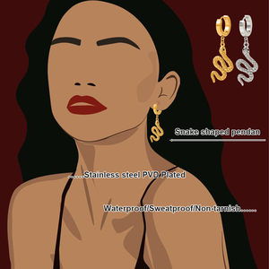 <span class=keywords><strong>Pendientes</strong></span> <span class=keywords><strong>de</strong></span> aro <span class=keywords><strong>de</strong></span> escalada mate para mujer, aretes <span class=keywords><strong>de</strong></span> serpiente decolorados, <span class=keywords><strong>de</strong></span> acero inoxidable, chapado en <span class=keywords><strong>oro</strong></span> <span class=keywords><strong>de</strong></span> 14k, <span class=keywords><strong>de</strong></span> alta calidad - Product Image 2
