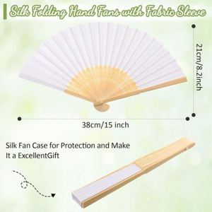 12-Pack Foldable Chinese Japanese Style <b>Hand</b> <b>Fans</b> Decorative DIY Bamboo Crafts for Wedding Party Dance Favors & Decoration - Product Image 3