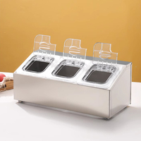 Support de Gastronorme Luxe en Acier Inoxydable à Huit Compartiments pour Contenants Alimentaires et Condiments – Idéal Buffet et Restaurant – Argent