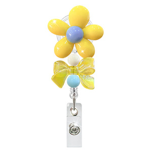 Đầy màu sắc hoa nơ đính cườm đàn hồi cá sấu <span class=keywords><strong>Clip</strong></span> đàn hồi bác sĩ y tá giáo viên có thể thu vào huy hiệu Reel - Product Image 2