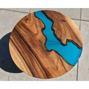 2025 Modern Bamboo Resin <b>Epoxy</b> Slab Dining & <b>Coffee</b> <b>Table</b> Waterproof Foldable Home Furniture for Hotel Use - Product Image 3