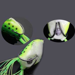 Leurre de pêche en eau douce en forme de <span class=keywords><strong>grenouille</strong></span> souple à longue queue, corps creux en PVC souple, double hameçon - Product Image 2