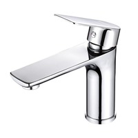 Robinet de lavabo monocommande en acier inoxydable SUS304 chromé de qualité commerciale pour projets d'aménagement en gros pour appartements et hôtels