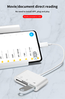 Fotografía profesional 3 en 1 USB C a SD TF Lector de tarjetas Adaptador OTG Instalación externa para cámara Lector de disco de memoria flash