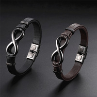 Bracelet cuir symbole infini homme, tressé fait main, bijou polyvalent personnalisé