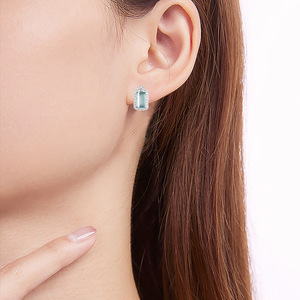 Boucles d'oreilles en bambou bleu jadéite naturelle S925 argent design original bijoux pour femmes style chinois <span class=keywords><strong>D785</strong></span> - Product Image 2