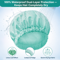 Bonnets de Douche Réglables Double Couche de Luxe avec Logo Personnalisé pour Femmes, Imperméables, Réutilisables et Écologiques