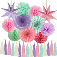 EASTTERN 15 pièces Éventail en papier doré en nid d'abeille 3D en forme d'étoile pour anniversaire, baby shower, fête nuptiale, décorations de fête à suspendre