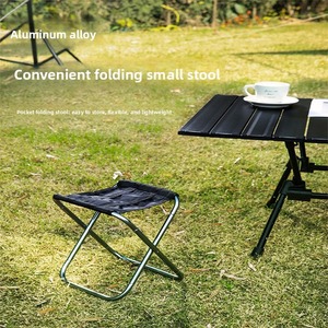 Tabouret pliant portable en alliage d'aluminium léger, chaise de camping pour la pêche en plein air, le croquis, le barbecue, le pique-nique, petit siège - Product Image 4
