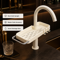Support d'éponge pour robinet semi-ajustable, en plastique durable, installation facile