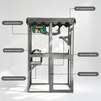 Enclos extérieur moderne pour chat en bois imprimé, hamac, arche de toilettage, couleurs personnalisables, aucun assemblage requis, toutes saisons