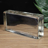 Bloc de verre de briques de verre cuboïde multicolore rectangulaire à bord lisse décoratif en gros à bas prix