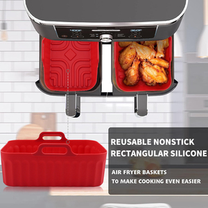 <span class=keywords><strong>Friggitrice</strong></span> <span class=keywords><strong>in</strong></span> Silicone riutilizzabile da 7.5 8.5 pollici per cestello rettangolare 8-10QT con manici per piatti e padelle da forno - Product Image 5