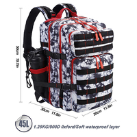 Mochila de Moda para Hombre, Impermeable, Resistente a los Rayos UV, Negra, de Lona, Estilo Militar, 45L