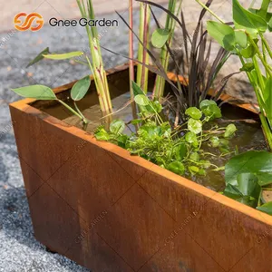 Tùy Chỉnh Vòng Vuông Hình Chữ Nhật Trang Trí Planter Corten Thép Chậu Hoa Sử Dụng Kim Loại Hình Chữ Nhật Chậu Cho Các Nhà Máy