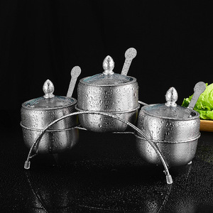304 Stainless Steel <b>Spice</b> <b>Jar</b> Set With Metal Lid Airtight Storage For Solid Seasonings Kitchen Use - Product Image 1