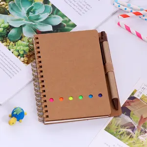 Pad Memo pribadi ramah lingkungan catatan tempel bendera kertas Kraft Notebook kecil Mini dengan pena catatan khusus