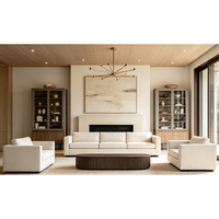 Ensemble de canapés modulaires modernes en tissu, canapé sectionnel rembourré avec fauteuil et ottoman pour salon, mobilier de hall d'hôtel
