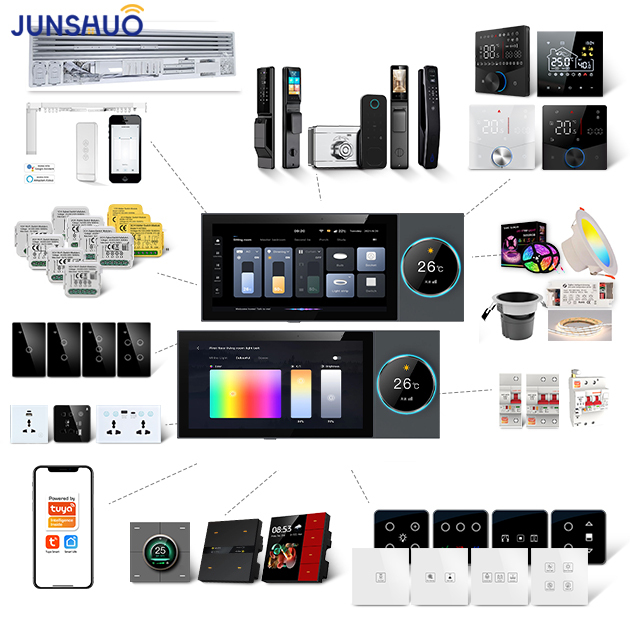2025 Hot Selling WiFi 6 Inch Android Tuya Zigbee Smart Home Control Panel Music Power Amplifier with 2 Speaker Support